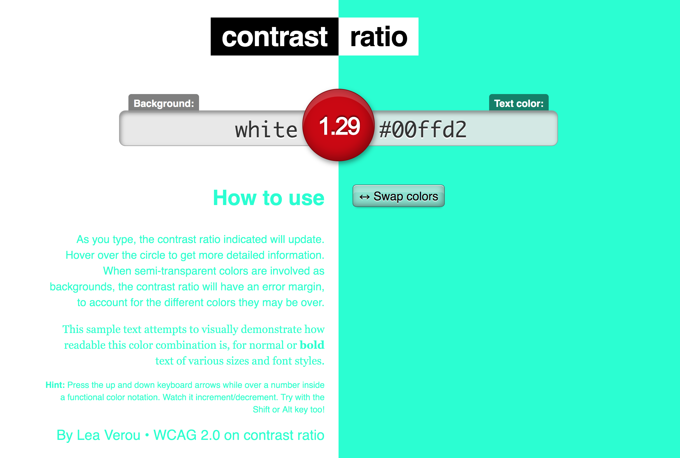 Online Contrast Ratio Checker