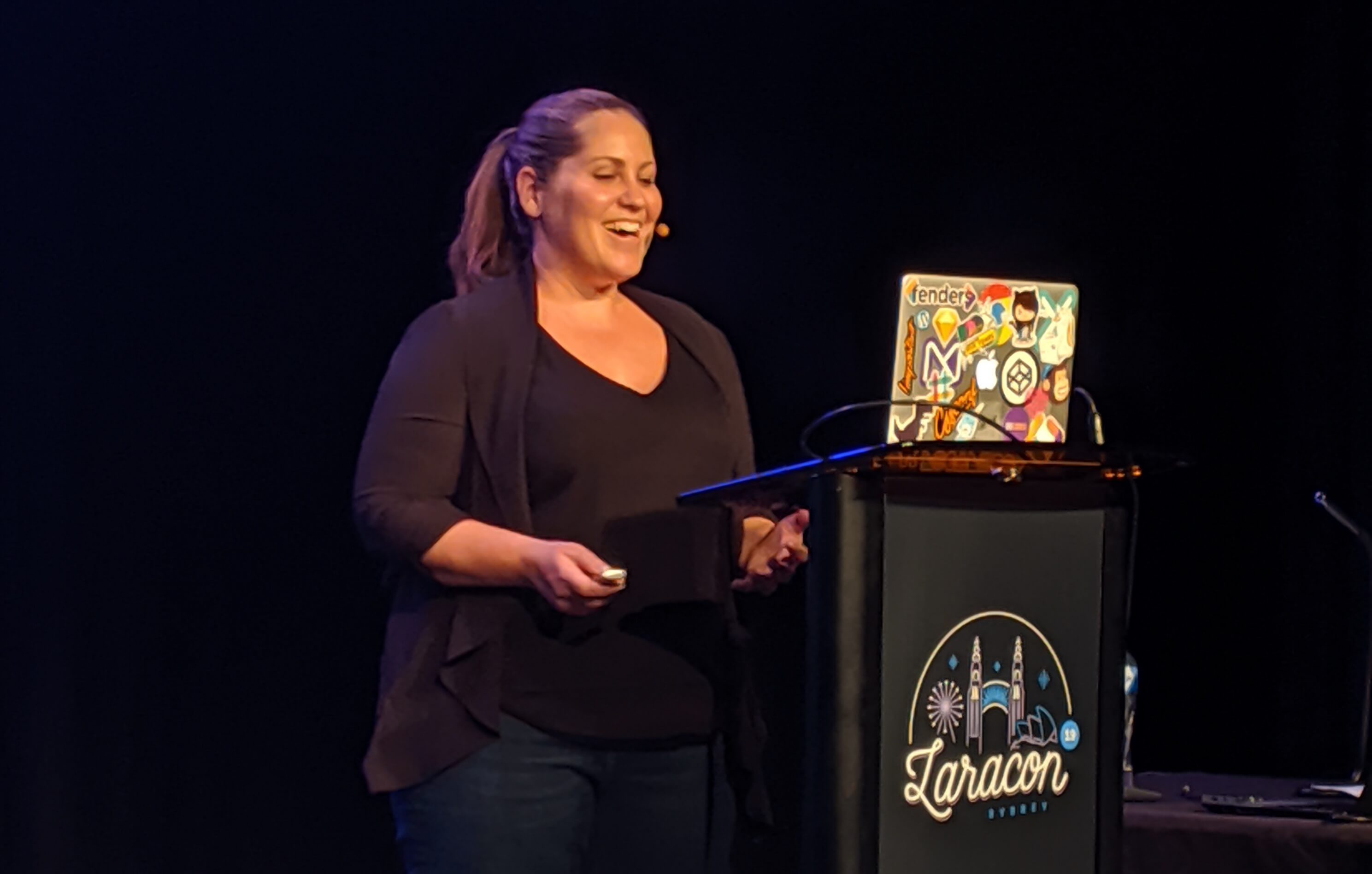 Jess Budd speaking at LaraconAU